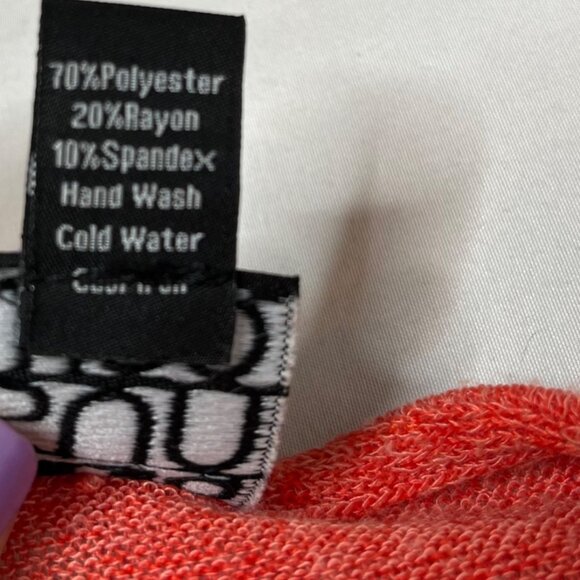 Clara Sun Woo Sweater Womens Orange V Neck Faux Wrap Pullover Made in USA Sz XS - Picture 4 of 7